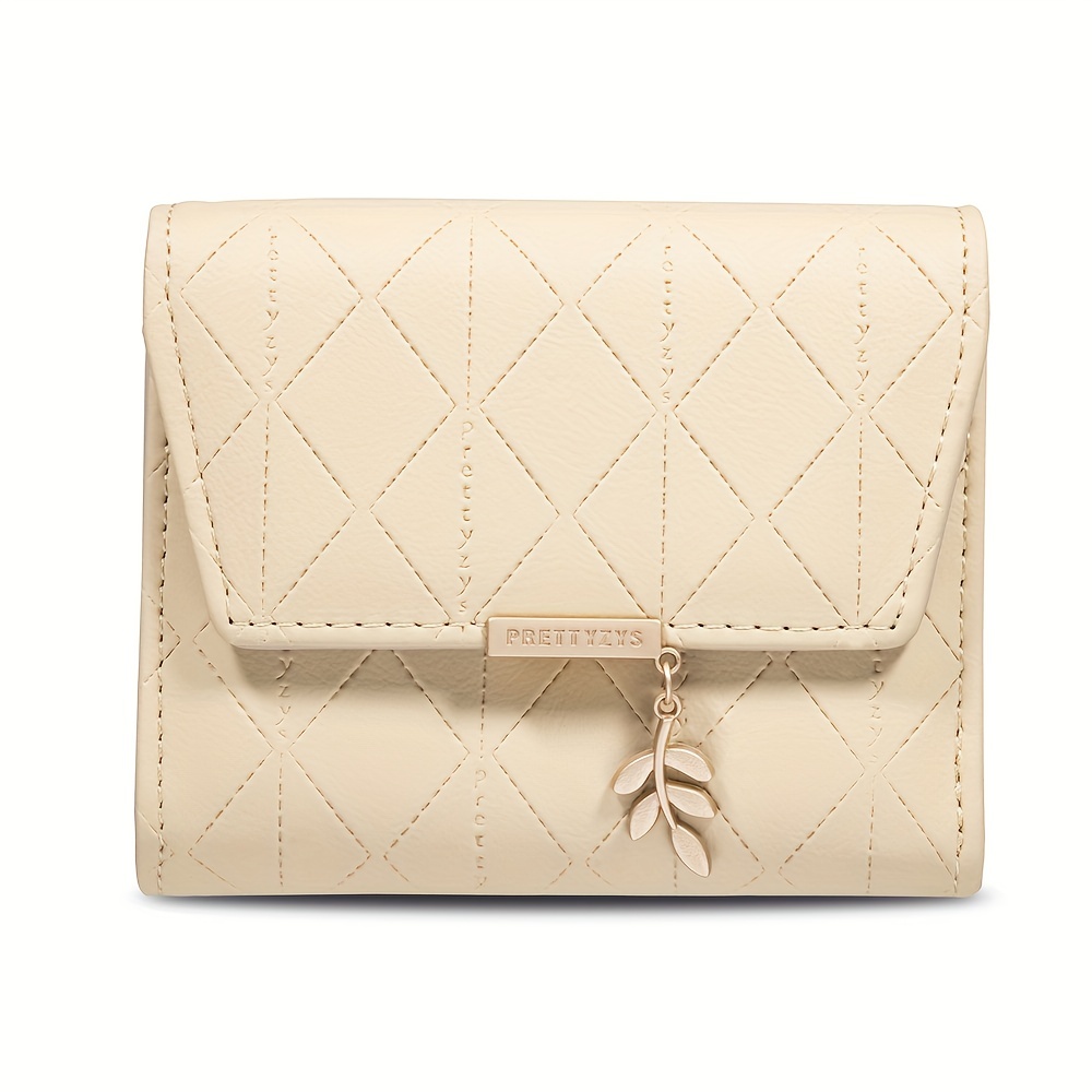 Top Zip Short Wallet - Beige