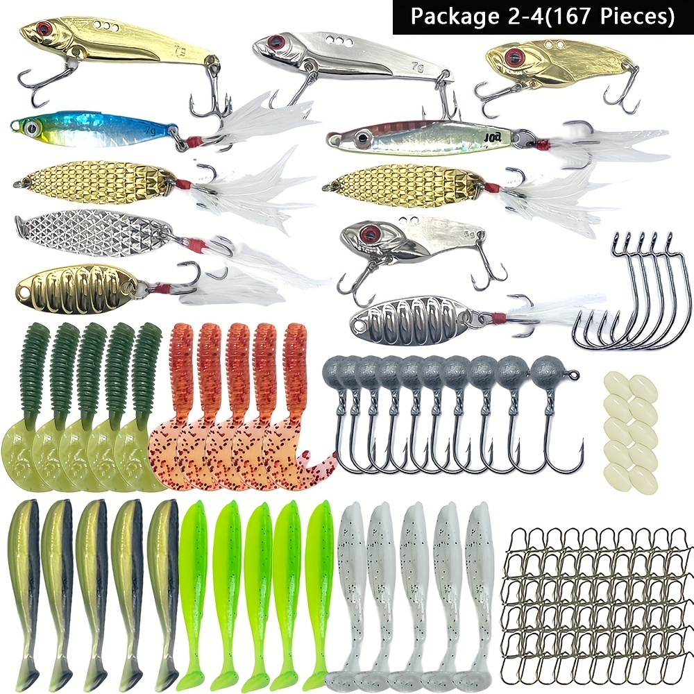 Fishing Lures Kit For Freshwater Saltwater Fishing Tackle Box With