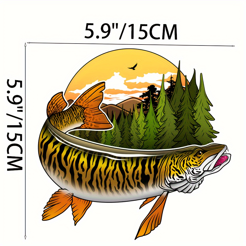 Musky Fishing Car Sticker Decorative Window Bumper Sticker - Temu