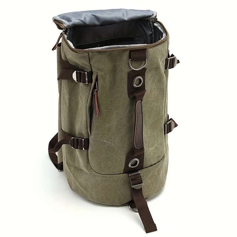 1pc New Travel Mountaineering Men\'s Bag Portable One Shoulder Double Shoulder Canvas Sports Drum Backpack Computer Bag Schoolbag