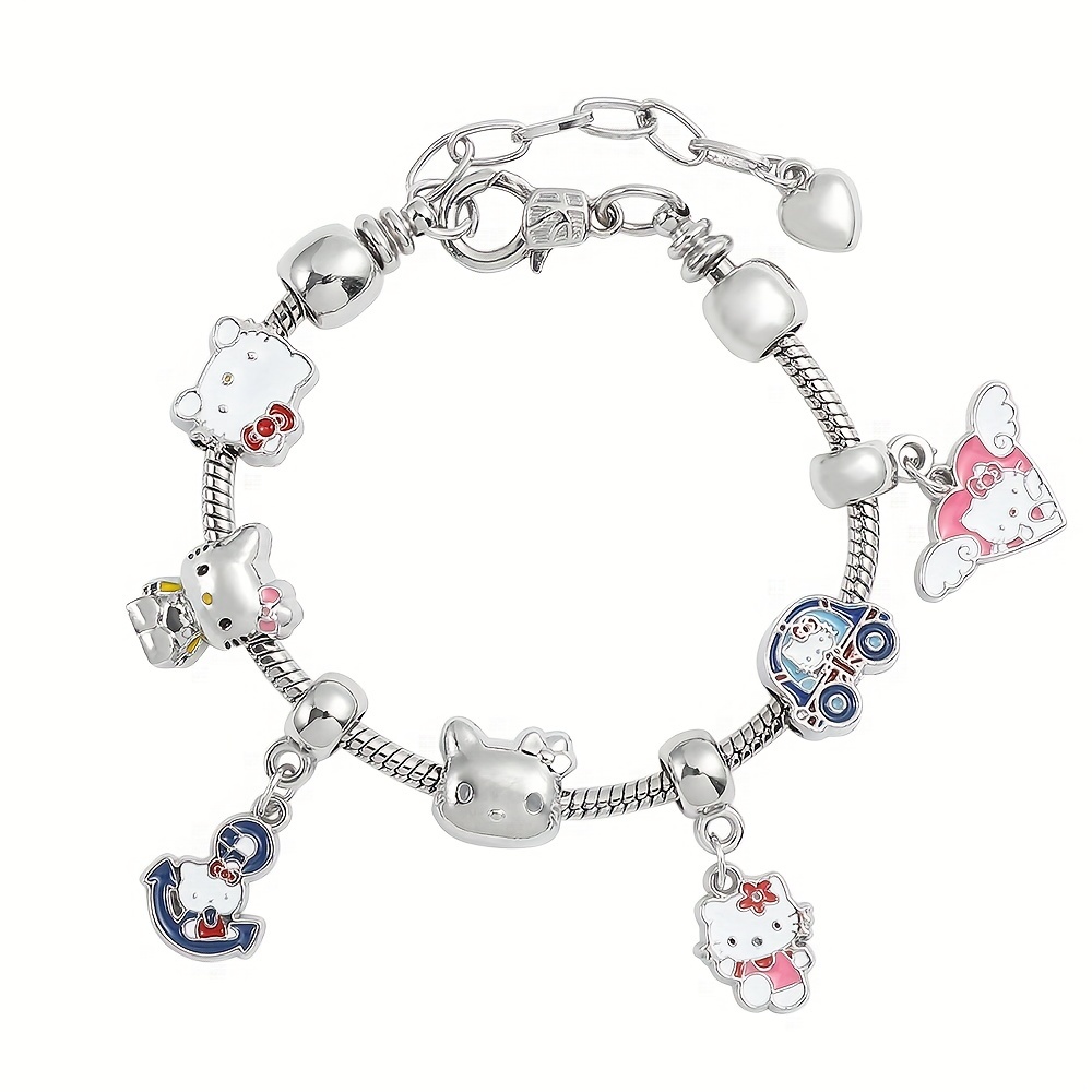 1pc Hello Kitty Charms Beads Bracelet/Bangle, Cute Accessories for Girls,Temu