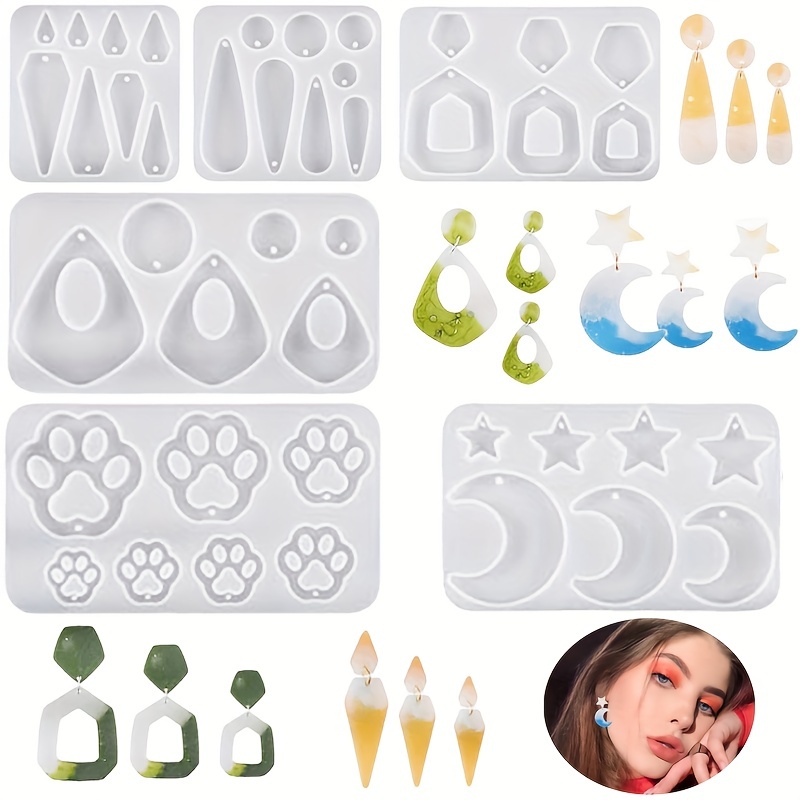 Star Moon Cat Paw Resin Earring Mold Silicone Resin Jewelry - Temu