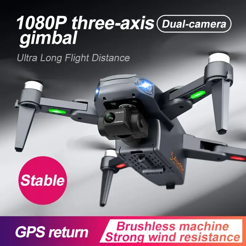 1pc new rg106 large size professional grade drone equipped with a three axis anti shake self stabilizing cloud platform hd high definition 1080p electronic double camera gps positioning return anti lost optical flow positioning stable flight details 5