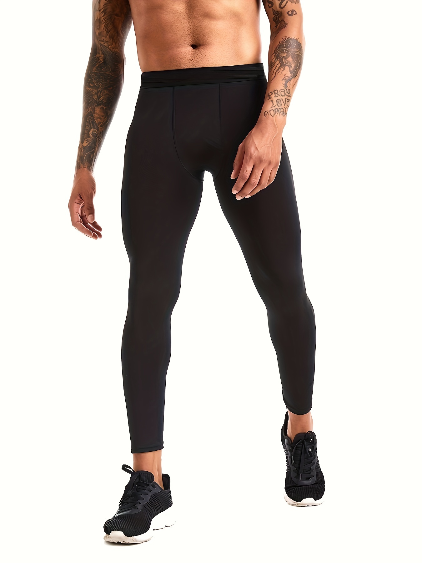 Quick Dry Compression Gym Leggings For Men Fitness Training And