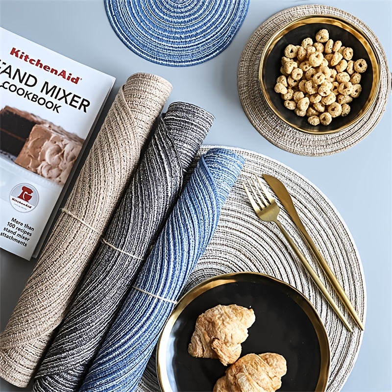 Round Braided Placemat Heat Resistant Table Mat Washable Home Decor