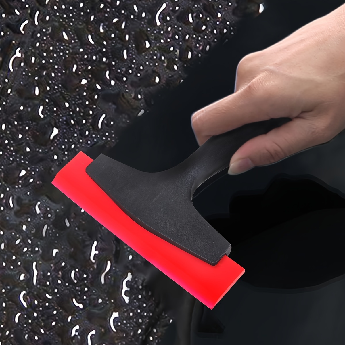 Rubber squeegee with comfortable handle