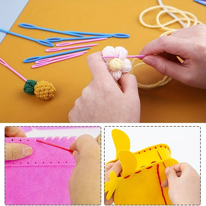 50 Pcs Large Eye Plastic Needles,2.7inch/7cm Learning Needles, Safety  Plastic Lacing Needles For Kids And Sewing Handmade Crafts(random Color)