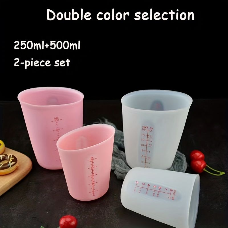 Hedume Set of 4 Silicone Flexible Measuring Cups with Marking, 2
