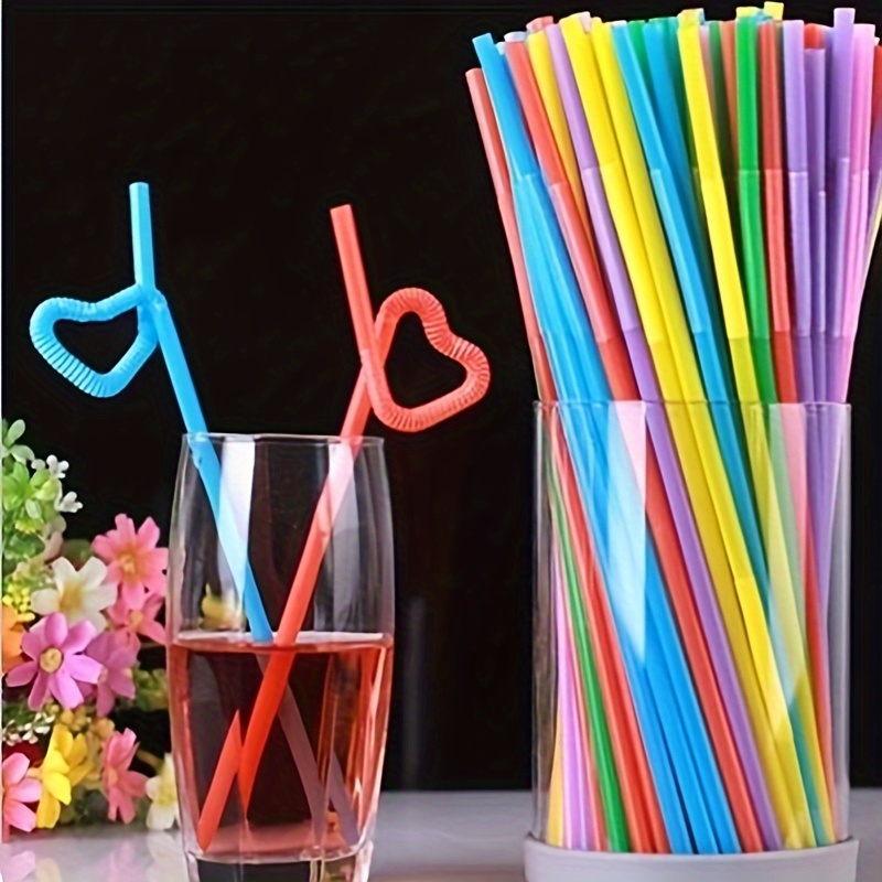 Valentine Straws Heart Shaped Straws Plastic Disposable Drinking Cute Straw  Drinking Coffee Milk Straw Valentine Party Favors - Temu