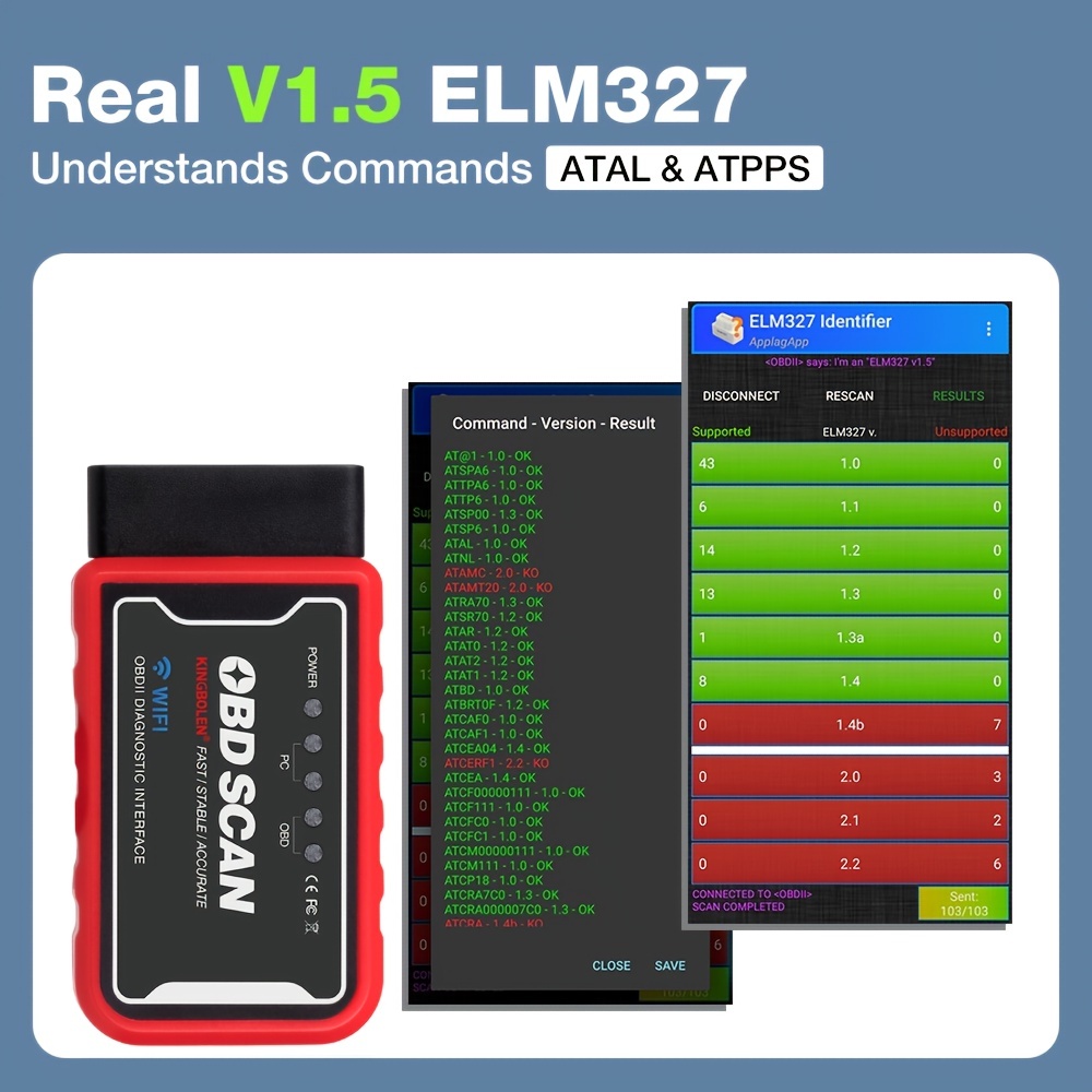 ELM327 Bluetooth V2.1 Chip OBD2 Scanner Code Reader ELM 327 For Android  Windows IOS