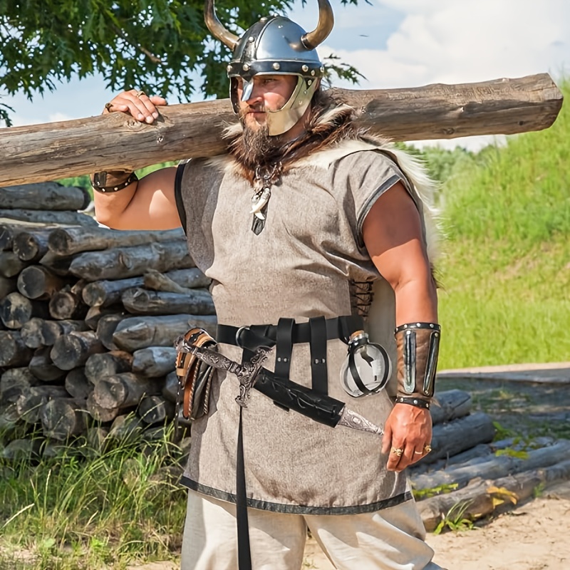 Halloween Medieval Viking Accessory Leather Sword Belt Sword Frog with Belt  Knight Sword Holder Belt Rapier Scabbard Leather Belt for Men Women