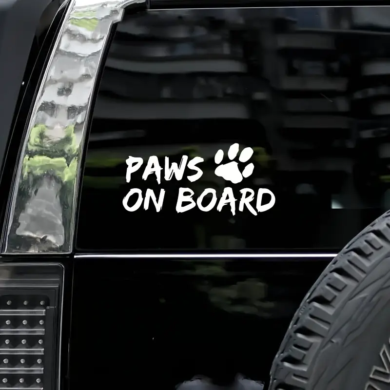 Paws On Board Paw Print Car Sticker Car Things Car Decal - Temu