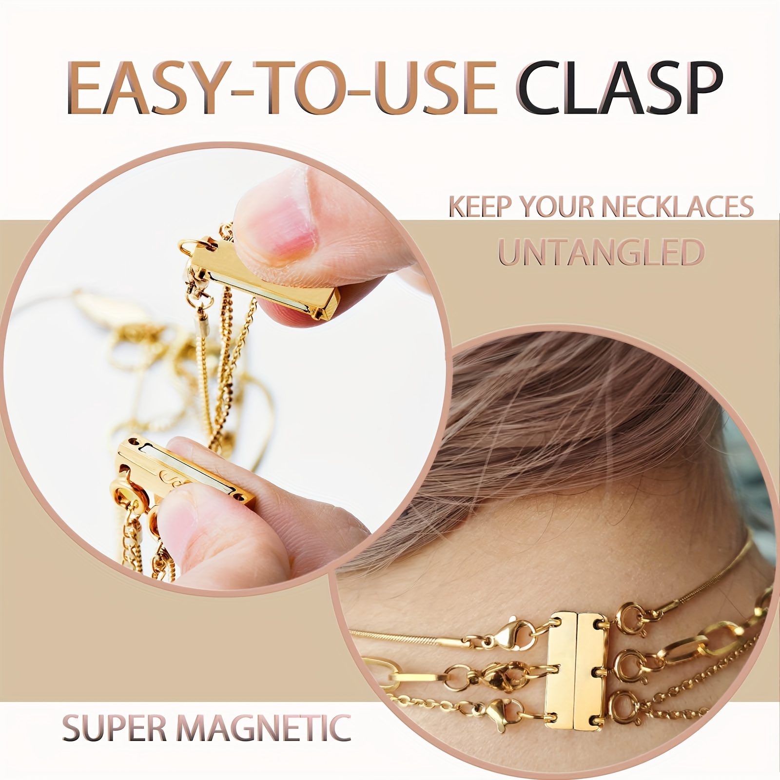 golden silvery necklace separators layering multiple Temu