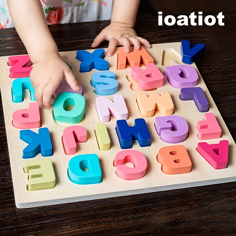 Lettere In Legno Dalla,Gioco Da Tavolo Di Lettere In Legno,Lettere Legno  Bambini Giochi,A-Z,Con Storage Tray,Per Decorazioni,Puzzle Per