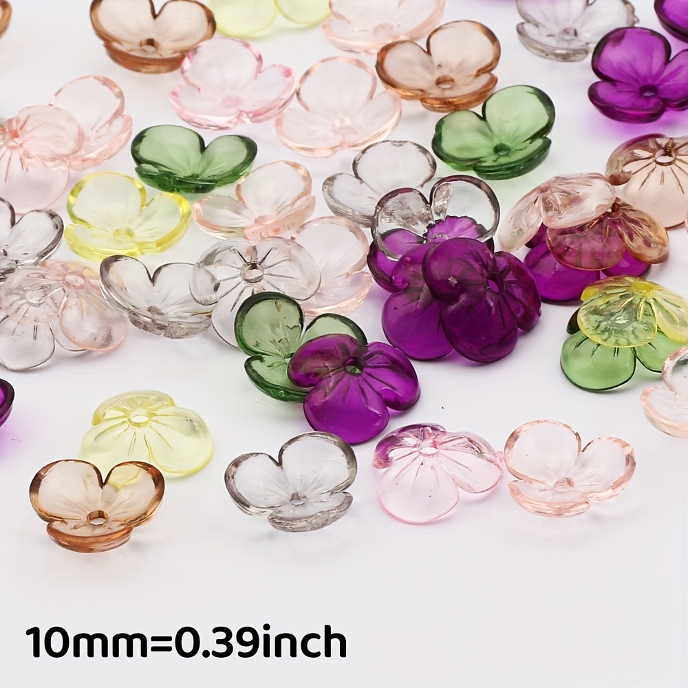 Multicolor Transparent Acrylic Petal Beads For Jewelry - Temu