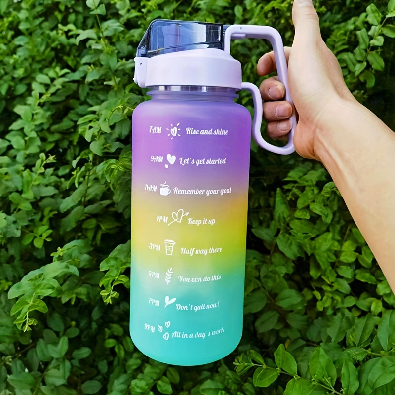 1pc 2000ml Gradient Outdoor Sports Water Bottle With Handle Design