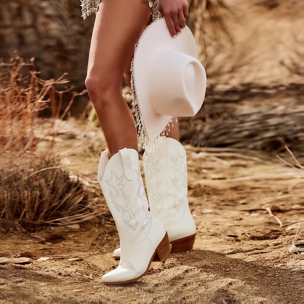 White Cowboy Boots - Temu Australia