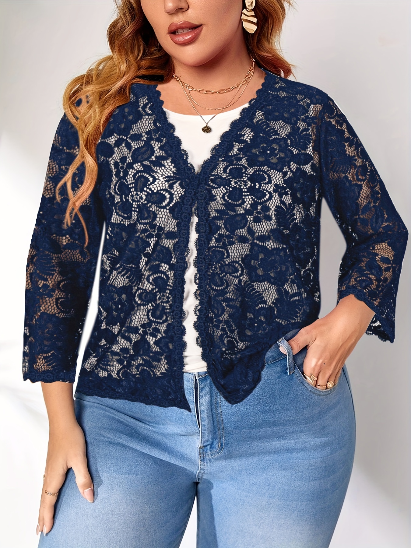 Navy blue 2025 lace cardigan