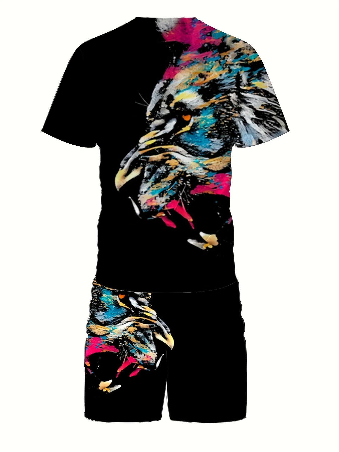 Men's African Folk Custom Dashiki 3d Pattern Graphic Print T-shirt & Shorts  Set, Men's Chic Beach Outfits, Plus Size - Temu