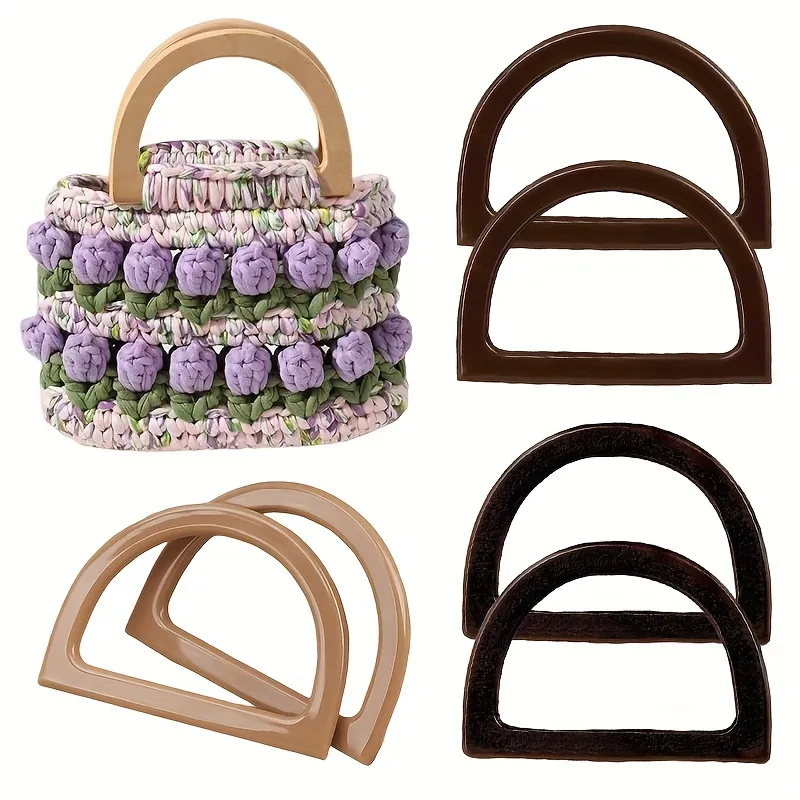 Crochet Bag Accessories, Wood Bag Handle, Wood Bag Purse