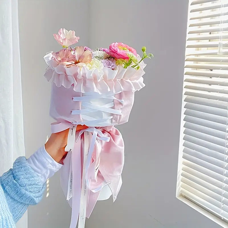Diy Flower Art Bouquet Ribbon Bouquet Cake Aisle Skirt - Temu