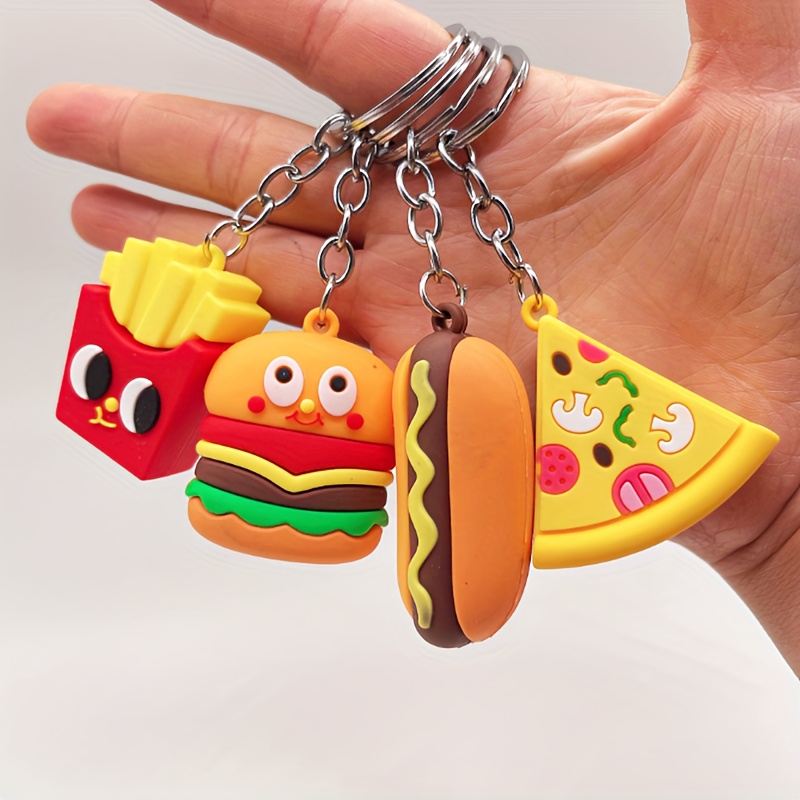 Cartoon Hot Dog Charm Keychain