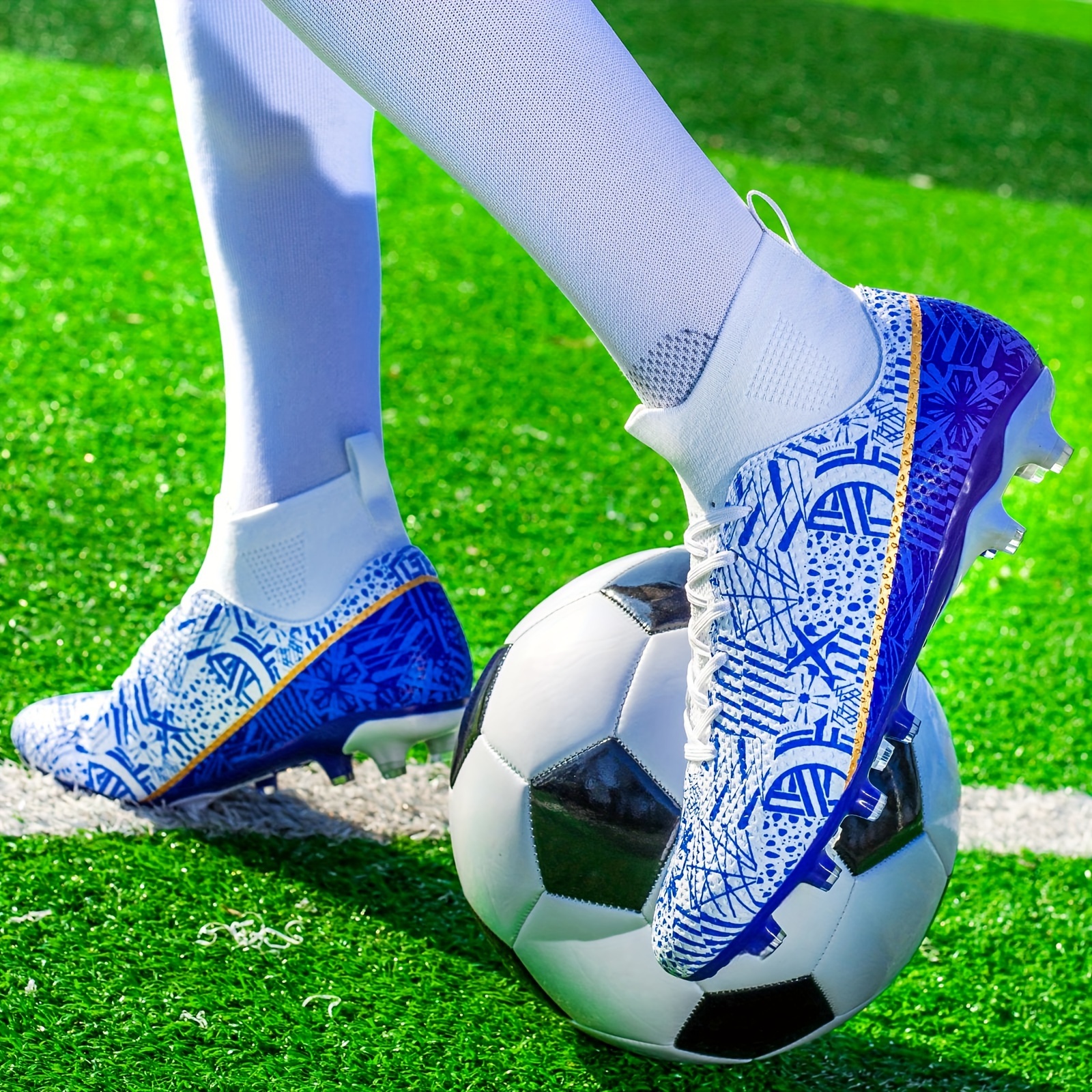 Crampons De Football Professionnels Unisexes, Chaussures D'athlétisme De  Football Respirantes Et Montantes Pour Jeunes Adultes - Temu France