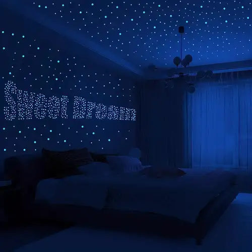 Lot d'étoiles phosphorescente lumineuse la nuit pour chambre d'enfant déco