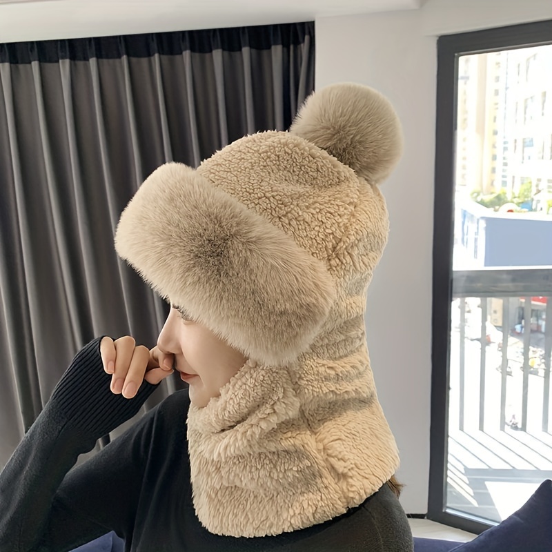 Écharpe à capuche for femme - Chapeau d'hiver chaud et épais - Protection  auditive intégrée - Écharpe à