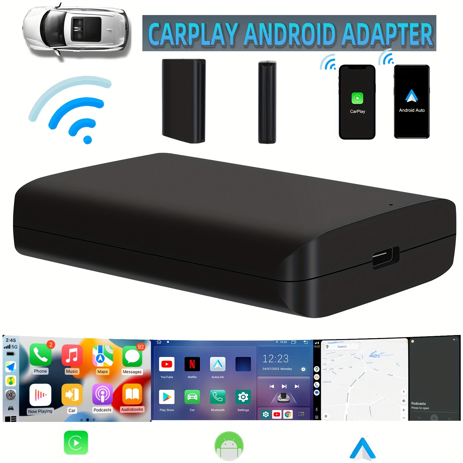 Adaptateur carplay sans fil dongle adaptateur fil 2023 pour iphone