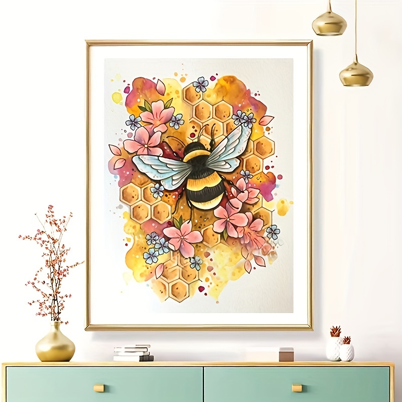 The Bees Kit Adult Beginner Round Full Diamond 5d Diy Diamond Art Kit  Diamond Painting Kit Flower Picture Art Wall Decor - Temu