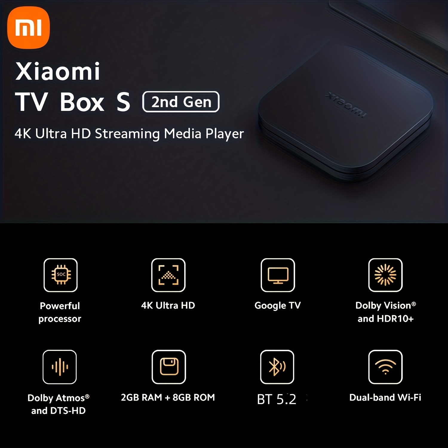 🔥 2023 Xiaomi TV Box S 2da generación 4K Ultra HD Streaming Media Player ✓  