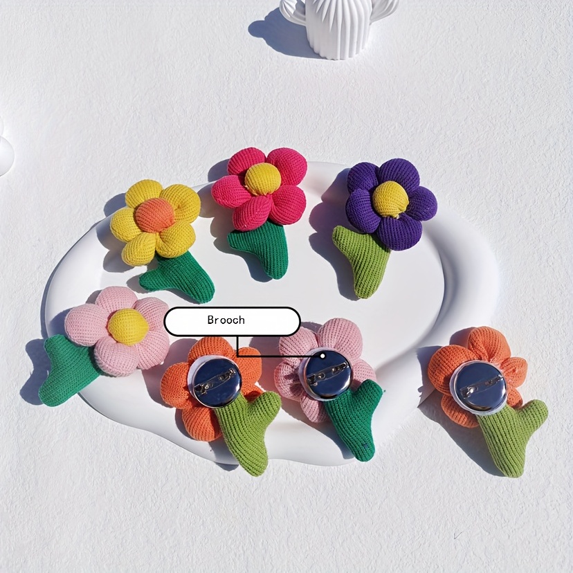 Delicate Simple Multi color Flower Shape Woven Brooch - Temu