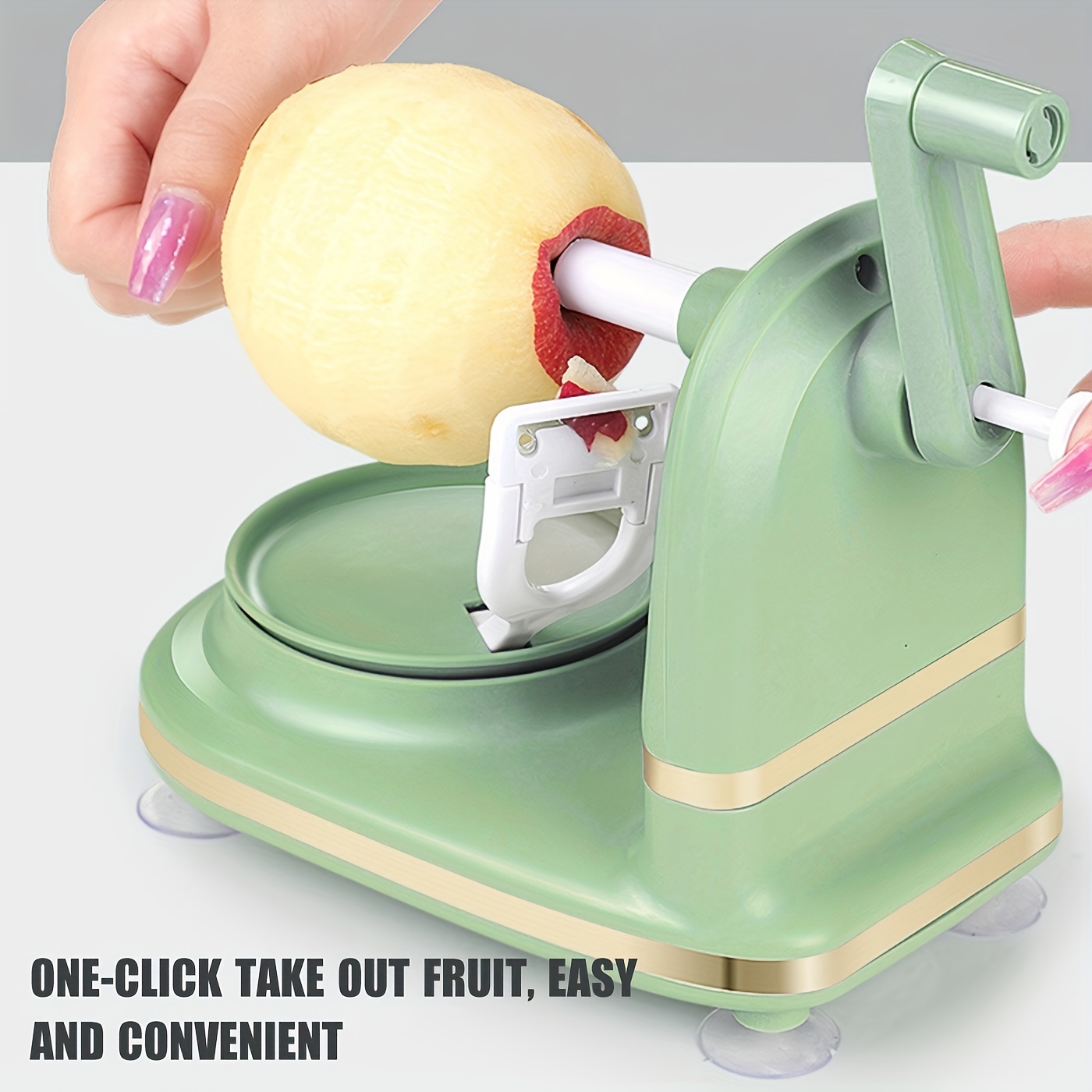 Manual Operation Fruit Peeling Machine No-Slip Suction Cup Base Manual Peeler  Machine for Home Kitchen Potatoes Vegetable 