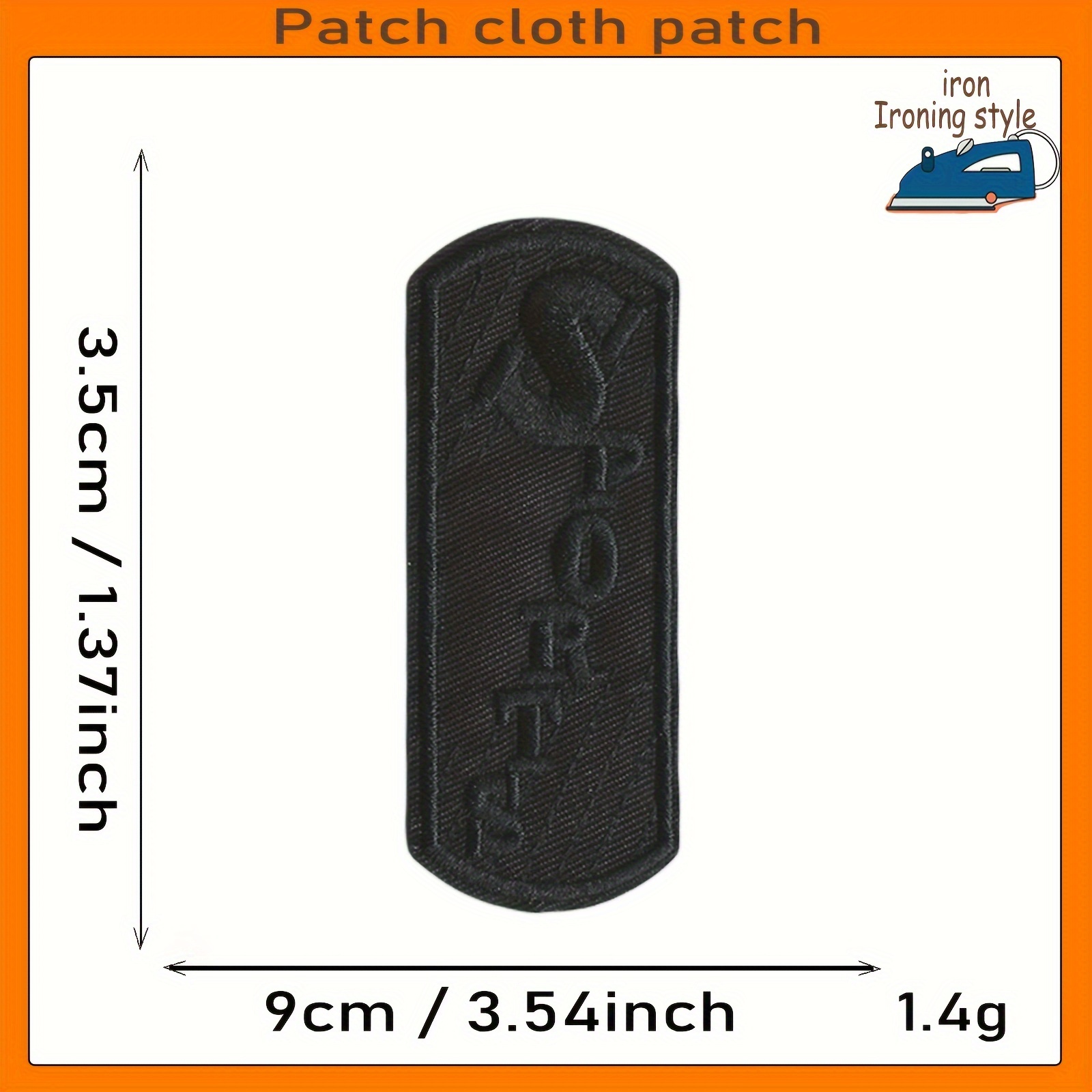 5Pcs Black Sport Patches for Clothes Iron on letter Appliques