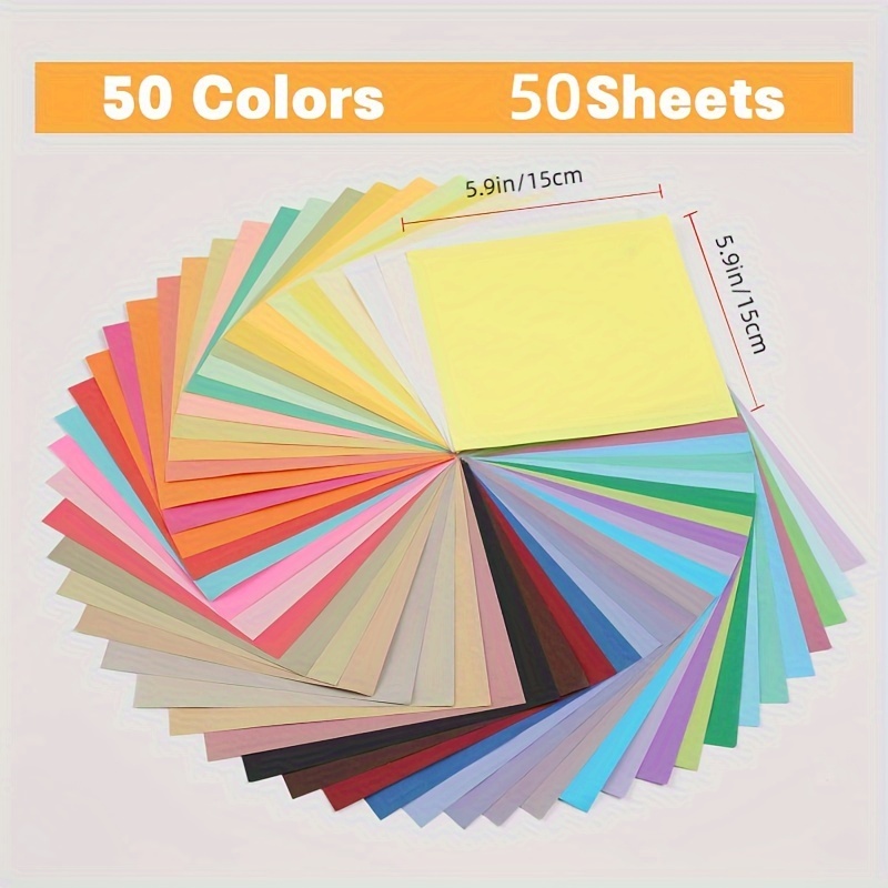 Origami Paper 50 Colors Single Sided Colorful Origami Kit - Temu