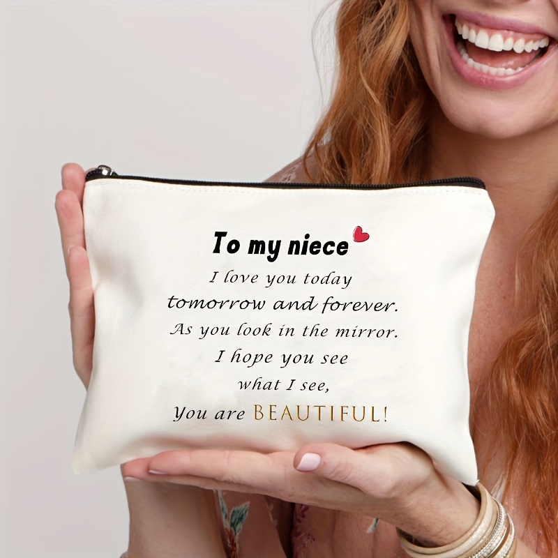 

From Auntie , Makeup Cosmetic Bag, Inspirational Birthday Graduation Gifts For Niece