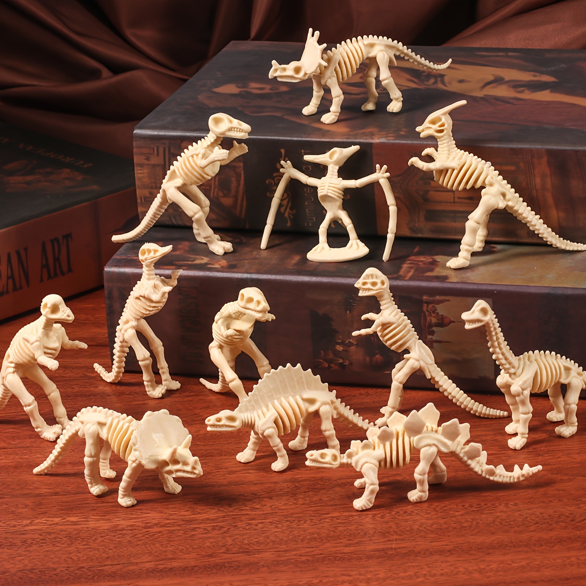 

Dinosaur Fossil Skeleton - (pack Of 24pcs) Plastic Dinosaur Figure Science Dig Kit, Digging Sandbox Bins Play Toys, Party Favors, Birthday Decorations