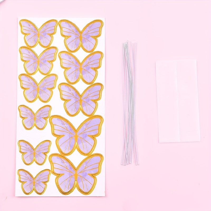 11pcs Decoración Pastel Mariposa Dorada Estilo Ins Rosa - Temu