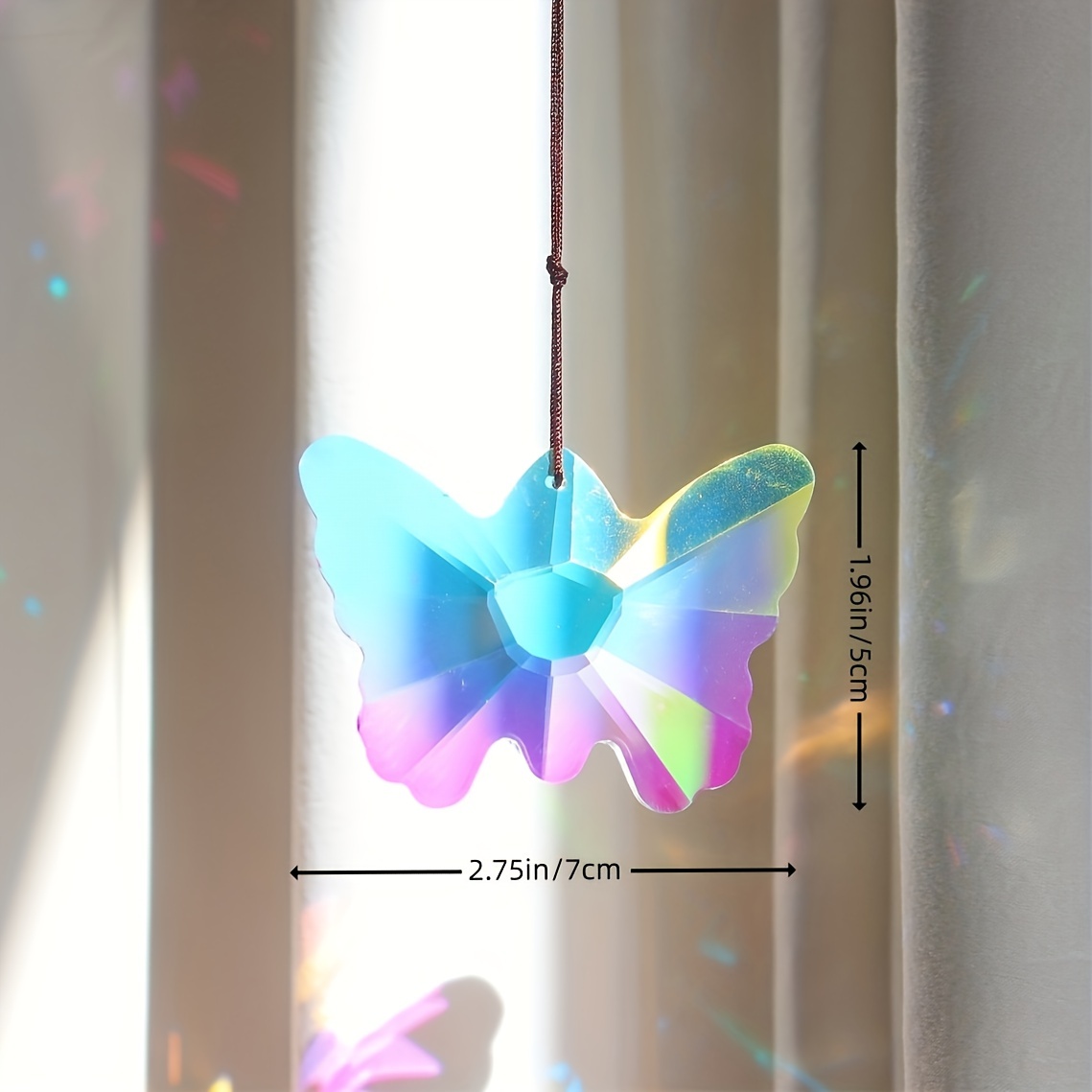 4 Pcs K9 Cristal de Prisme Coloré Attrape-Soleil Suspendu Capteur