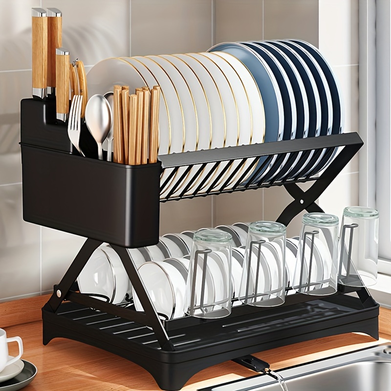 Dish Drying Rack Double Layer Dish Rack For Kitchen Counter - Temu