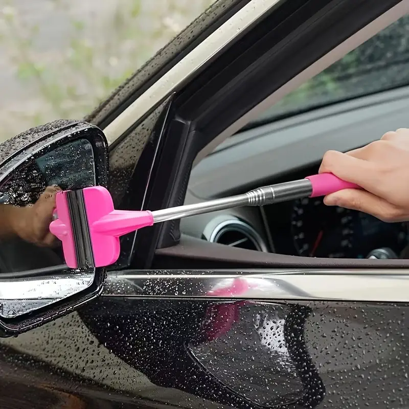2-in-1 Retractable Portable Wiper: Perfect for Cleaning Car Rearview  Mirrors, Gas Station Windows, Shower Glass & Windshields!