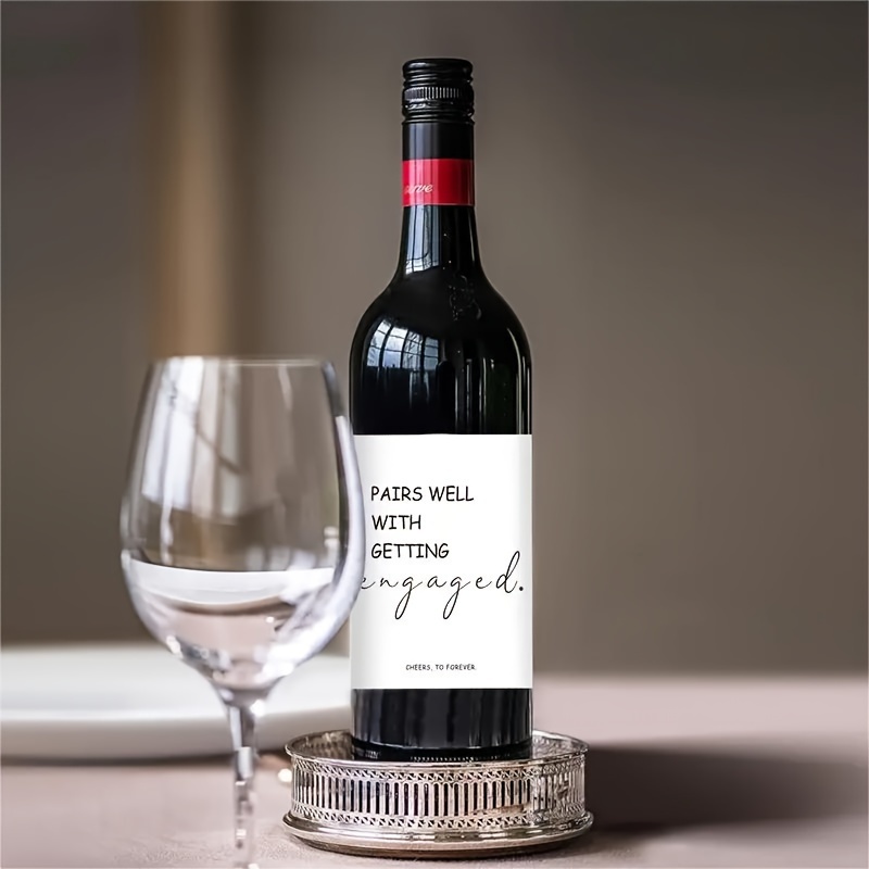 6pcs Engagement Wine Labels Perfect Match With Engagement Wedding Couple