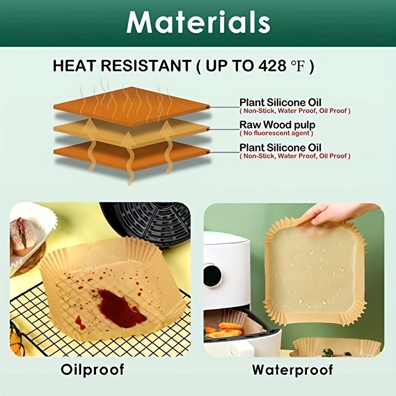 Non stick Air Fryer Baking Paper Waterproof Oilproof And - Temu