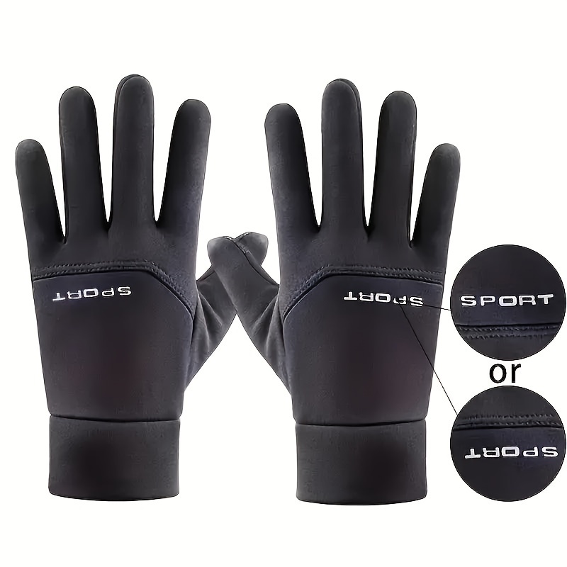 Autumn and Winter Fleece-Lined Touchscreen Gloves for Men, Warm Hand Covers
