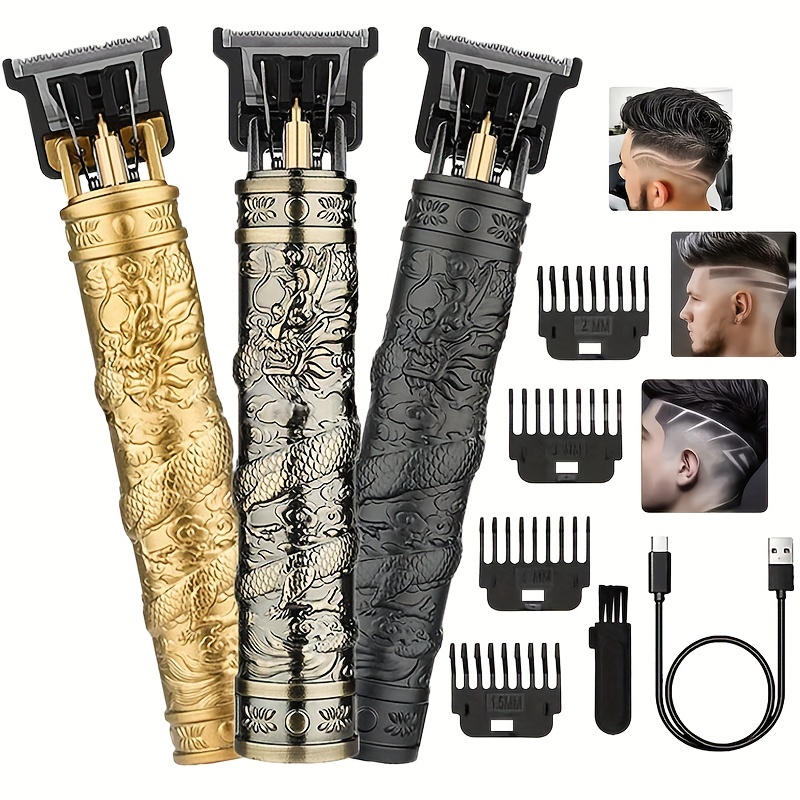 Tagliacapelli Uomo, Tagliacapelli Professionale, Tagliacapelli con Lama a  T, Elettrico Senza Fili Ricaricabile Zero Gapped Edgers Beard Shaper  Outliner Rasoio Kit per Toelettatura Nuovo con Display LED I Migliori  Regali per Uomo