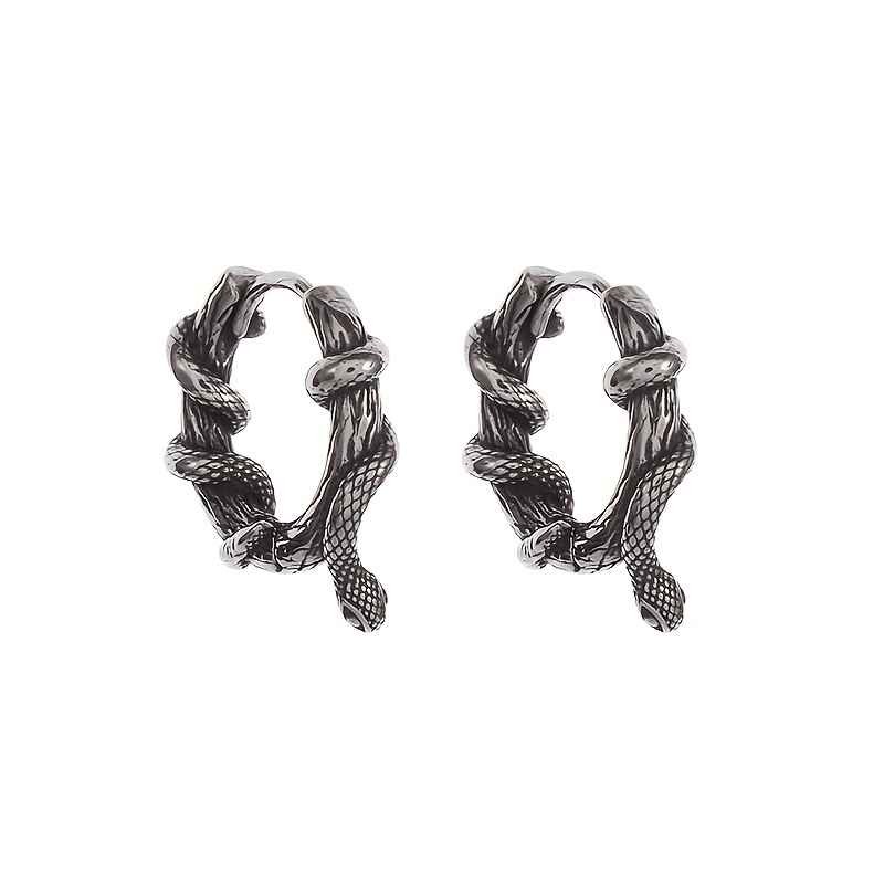 Totally throttled black store hoop earring