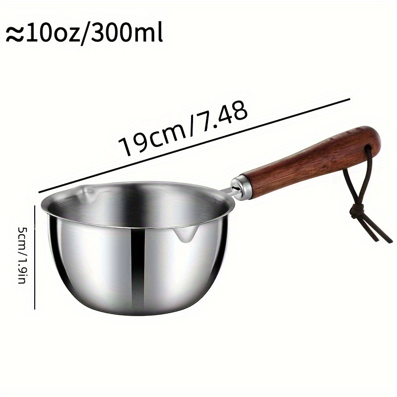 1pc Stainless Steel Saucepan, Hot Oil Pan, Melting Pan, Flat-bottomed Oil  Pan, Small Pot For Mini Complementary Food, Hot Milk Melting Chocolate,  Restaurant And Home Kitchen Small Cooking Pot
