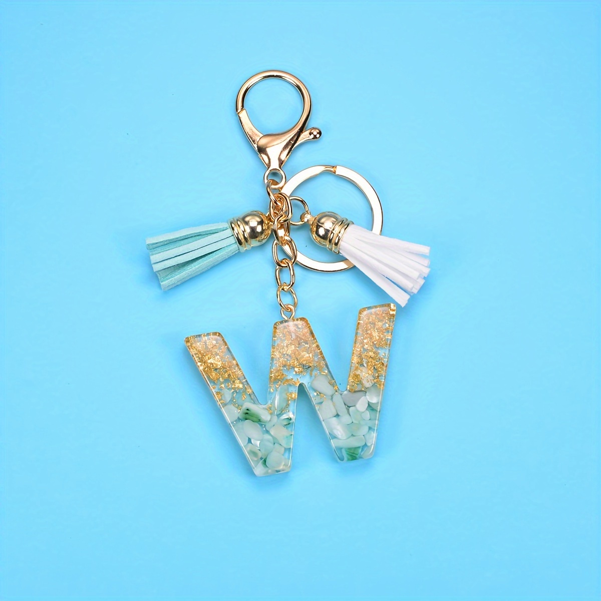 Cute Shiny Gold Foil 26 Letters Keychain Women Bag Charm Pendant Acrylic  Alphabet Keychain With Pink Tassel For Girlfriend Gifts - Key Chains -  AliExpress