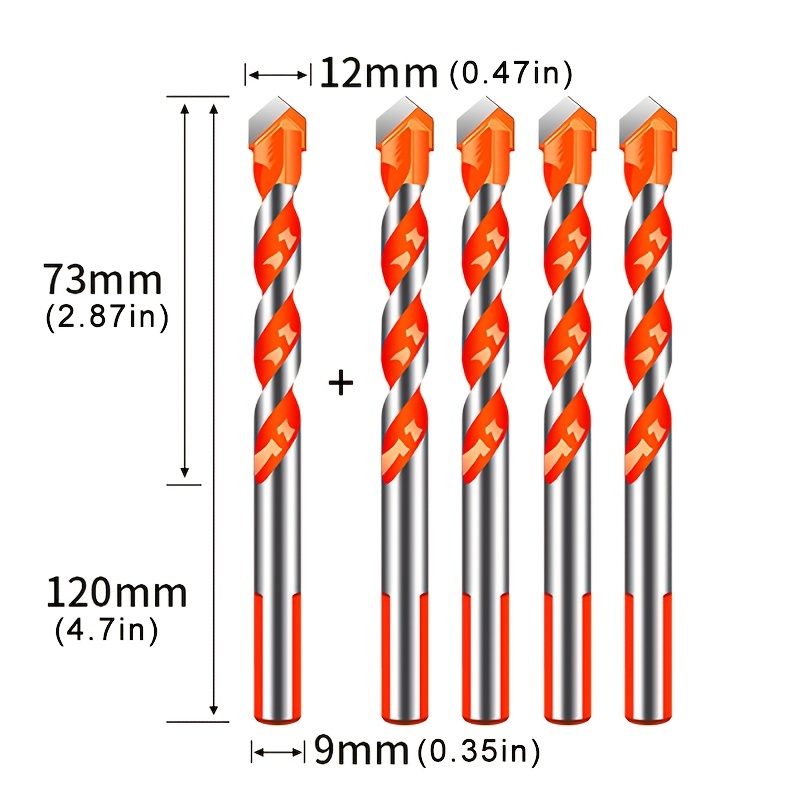 Juego de 11 brocas para mampostería, juego de brocas para hormigón para  vidrio, azulejos, ladrillo, cemento, hormigón, plástico, bloque de  hormigón
